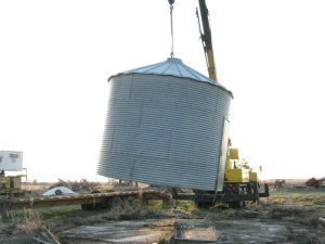 You want to move a small grain bin or corn cribbing?